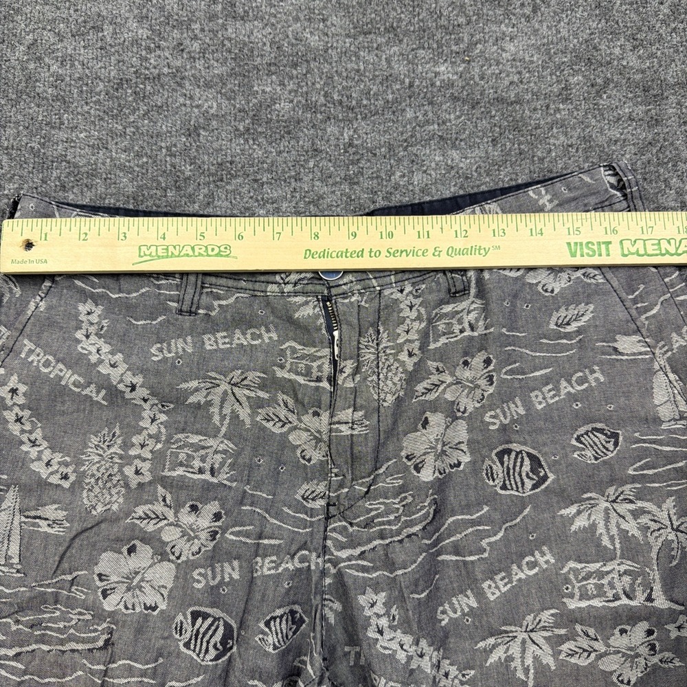 Ikka Mens Adult XL / 34 Waist Gray Sun Beach All Over Shorts Japan! - Picture 5 of 7